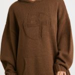 Oversized Chunky Knit Hoodie in Espresso - Image 4