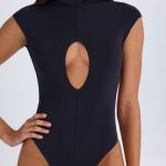 Cut-Out Bodysuit in Black