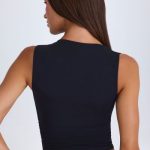 Twisted Cut-Out Tank Top in Black - Image 3