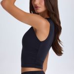 Twisted Cut-Out Tank Top in Black - Image 4