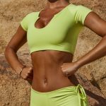 Cap Sleeves Swim Top in Lime - Image 7