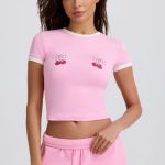 Cropped Baby T-Shirt in Baby Pink