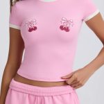 Cropped Baby T-Shirt in Baby Pink - Image 2
