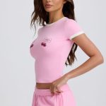 Cropped Baby T-Shirt in Baby Pink - Image 4