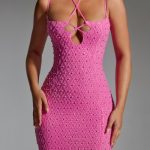 Embellished Cut-Out Asymmetric Midaxi Dress in Hot Pink - Image 4