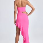 Bandeau Cut-Out Ruffle-Trim Maxi Dress in Lollipop Pink - Image 2