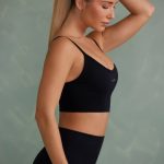 Super Sculpt Scoop Neck Sports Bra in Onyx Black - Image 3