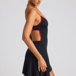 Contrast Binding Mini Dress in Black - Image 3