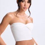 Twist-Front Bandeau Top in White - Image 5