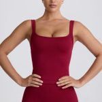 Super Sculpt Seamless Longline Tank Top in Burgundy - Image 8