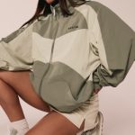 Colourblock Track Jacket in Mineral