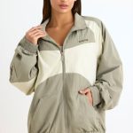 Colourblock Track Jacket in Mineral - Image 6