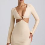 Cut-Out Hardware Detail Mini Dress in Buttercream - Image 7