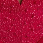 Plunge Neck Tulle Mini Dress in Hot Pink - Image 4