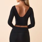 Modal Twist-Front Mid-Rise Mini Skirt in Black - Image 2