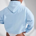 Oversized Hooded Sweatshirt in Baby Blue - Image 2
