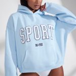 Oversized Hooded Sweatshirt in Baby Blue - Image 5