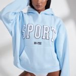 Oversized Hooded Sweatshirt in Baby Blue - Image 7