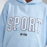 Oversized Hooded Sweatshirt in Baby Blue - Image 9