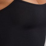 Ribbed Modal Square Neck Maxi Dress in Black - Image 9