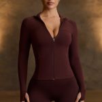 Soft Active Hooded Mid-Layer Jacket in Chocolate - Image 2