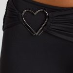 Tall Draped Detail Straight Leg Trousers in Black - Image 4