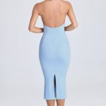 Halterneck Ruffle-Appliqu?? Midaxi Dress in Powder Blue - Image 2