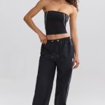 Wide-Leg Track Pants in Black - Image 5