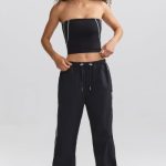 Wide-Leg Track Pants in Black - Image 6
