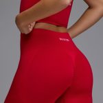 Petite Define Luxe High-Waist Leggings in Cherry Red - Image 4