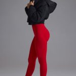 Petite Define Luxe High-Waist Leggings in Cherry Red - Image 8