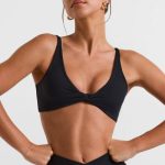 Twist Bust Sports Bra in Black
