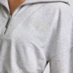 Quarter-Zip Cropped Sweatshirt in Grey Marl - Image 5