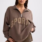 Quarter-Zip Sweatshirt in Espresso