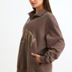 Quarter-Zip Sweatshirt in Espresso - Image 3