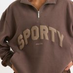 Quarter-Zip Sweatshirt in Espresso - Image 4