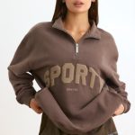 Quarter-Zip Sweatshirt in Espresso - Image 5