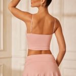 Ruched Micro Mini Skort in Pink - Image 2