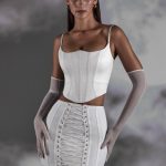 Lace Up Mini Skirt in White