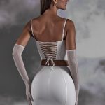 Lace Up Mini Skirt in White - Image 2