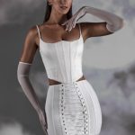 Lace Up Mini Skirt in White - Image 6