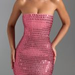 Embellished Bandeau Maxi Dress in Watermelon - Image 5