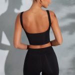 Sweetheart Neckline Crop Top in Black - Image 2
