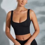 Sweetheart Neckline Crop Top in Black - Image 7