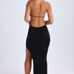 Cut-Out Halterneck Maxi Dress in Black - Image 3