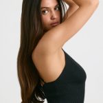 Chunky Knit Tank Top in Black - Image 3