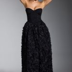 Embellished Floral-Appliqu?? Corset Gown in Black