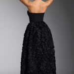 Embellished Floral-Appliqu?? Corset Gown in Black - Image 2