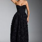 Embellished Floral-Appliqu?? Corset Gown in Black - Image 6