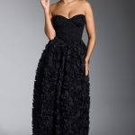 Embellished Floral-Appliqu?? Corset Gown in Black - Image 8